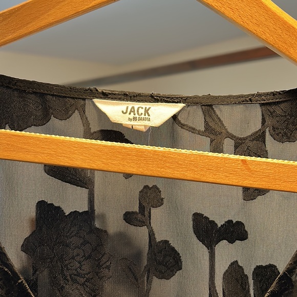 See through black flower printed dress - Picture 2 of 4